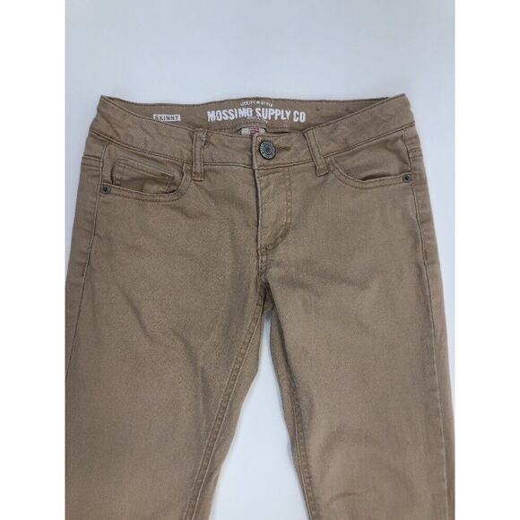 Mossimo Sz 1 Tan Skinny Ankle Pants Jeans Fit 6 Style Cotton Stretch 25" inseam - Picture 2 of 6